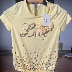 bTween Yellow Love Print Women's Top